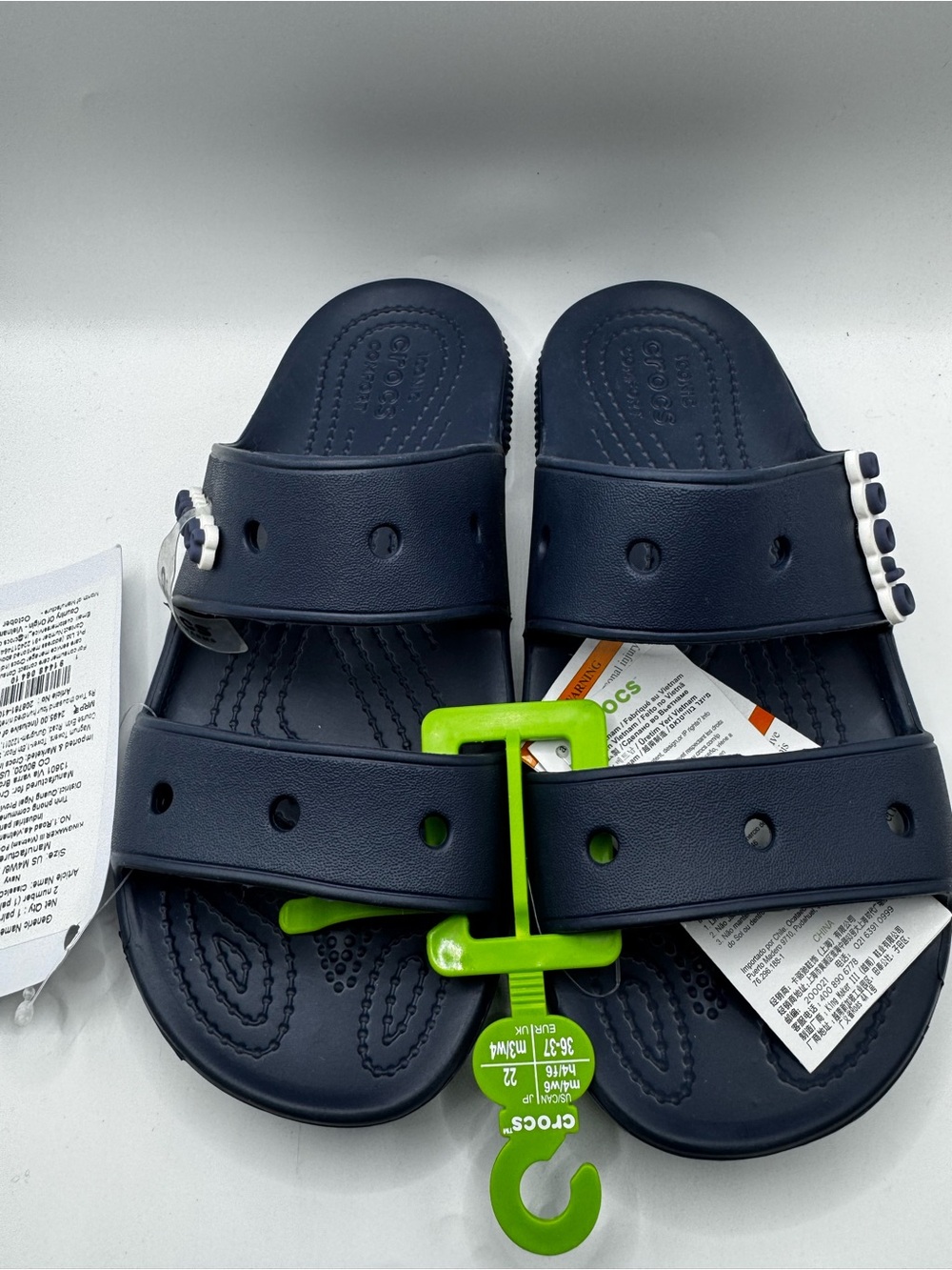 CROCS Navy Blue Dual-Strap Slide Sandals